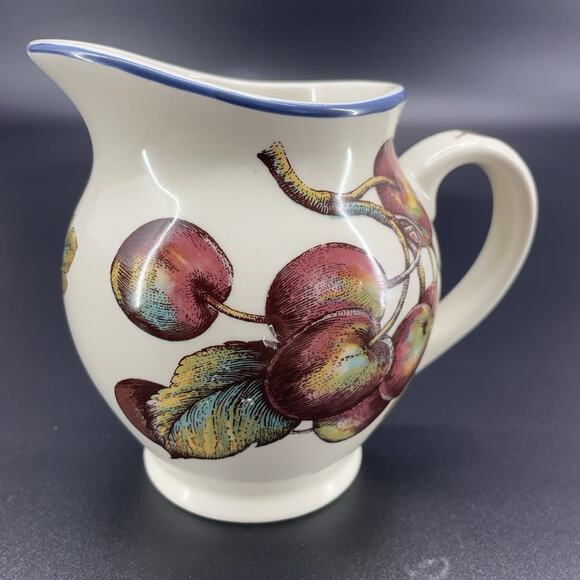 Pier 1 Macintosh Fruit Creamer Earthenware Coffee Cream Pitcher Fall Cottagecore - Picture 1 of 7